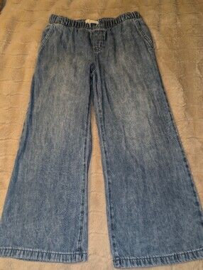 Cat & Jack Light Blue Elastic Waist Wide Leg Jeans